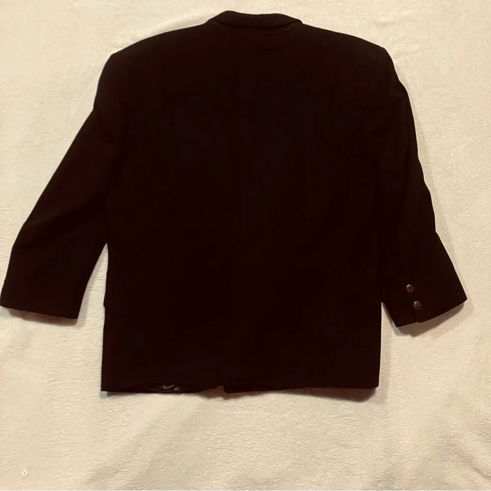 Wool Cashmere Double Breasted Short Coat Black Mens 40R Made In‎ Yugoslavia